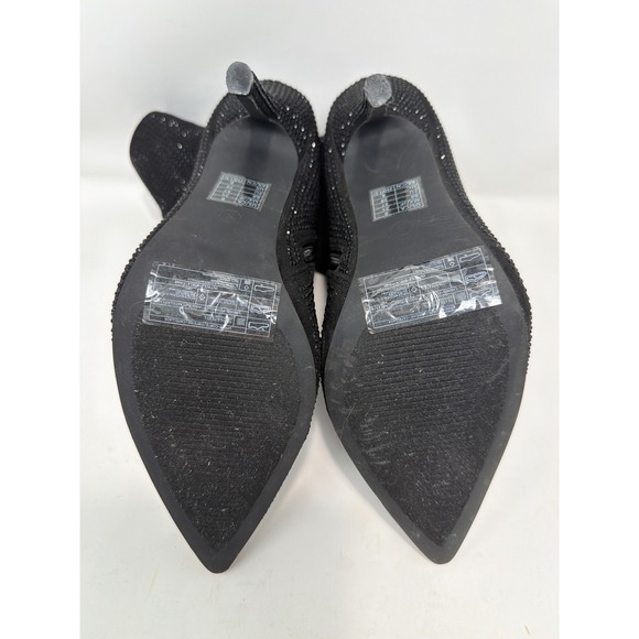 NWT Forever 21 Womens Black Rhinestone Stiletto Heel Ankle Boots Size 8 - Picture 5 of 11